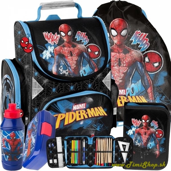 Školská taška/aktovka 5v1 Spider-Man - Modra