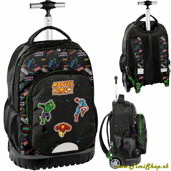 Školský batoh na kolieskach Marvel - Čierna