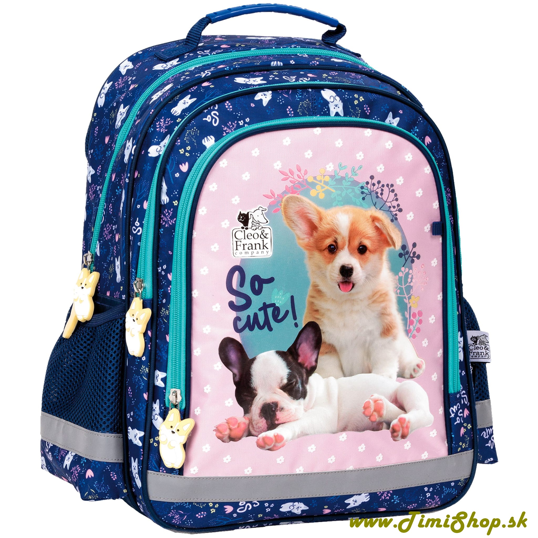 Školský batoh Psík a mačka - Modra