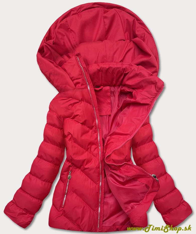 Krátka zimná bunda - Červena