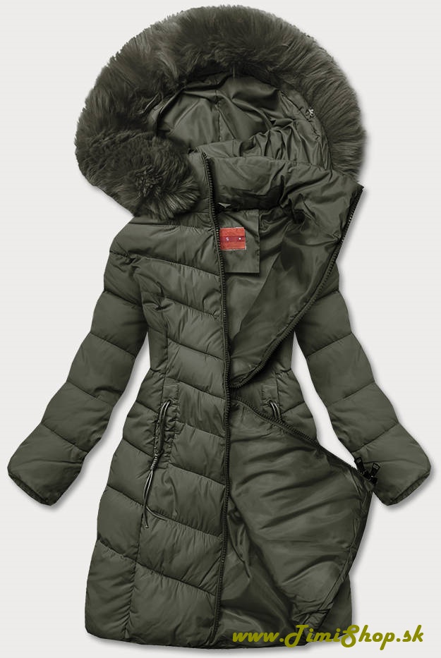 Zimná bunda s kožušinkou - Khaki