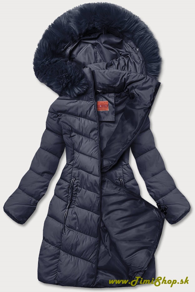 Zimná bunda s kožušinkou - Granat