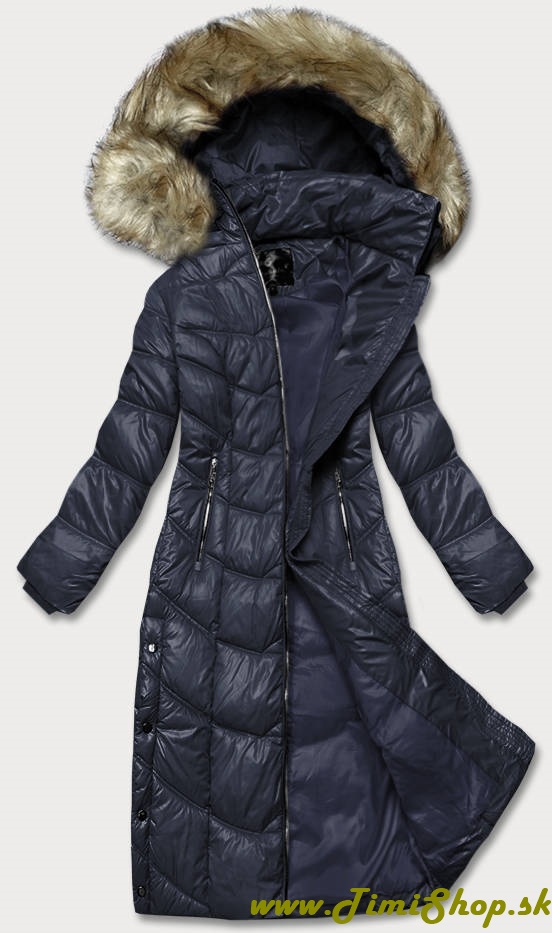 Ľahká dlhá zimná bunda - Granat