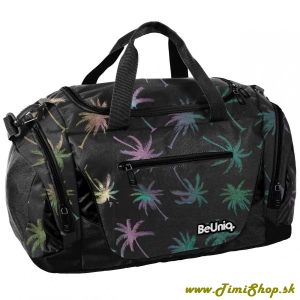 Športová taška na cestovanie, fitness taška Palmy - Čierna
