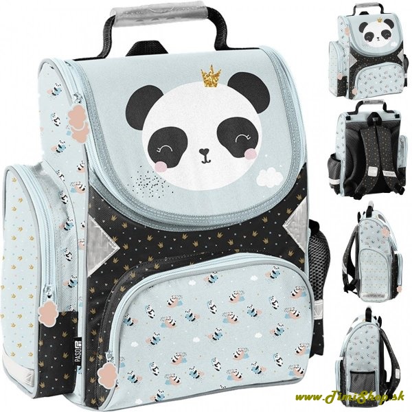 Školská taška/aktovka Panda - Siva