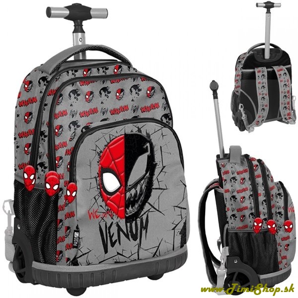 Školský batoh na kolieskach SpiderMan - Siva