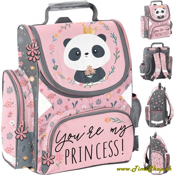 Školská taška/aktovka Panda - Ružova