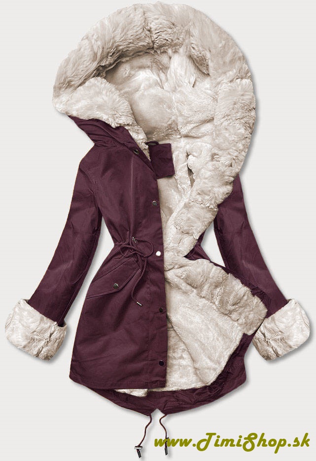 Parka s kožušinou - Bordo