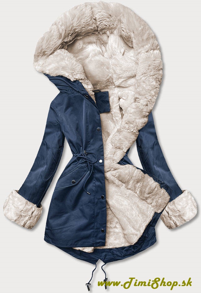 Parka s kožušinou - Modra