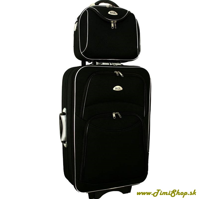 Cestovný kufor + kufrík - Čierna (L + L)