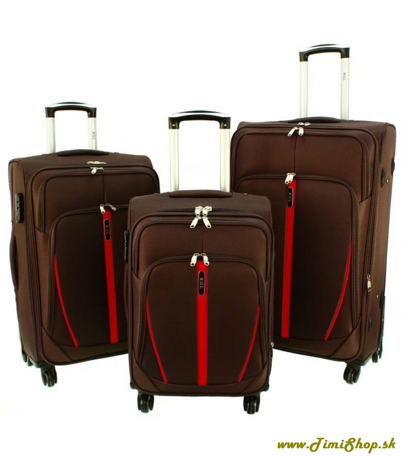 Sada cestovných kufrov 3v1 XXL XL L - Hneda