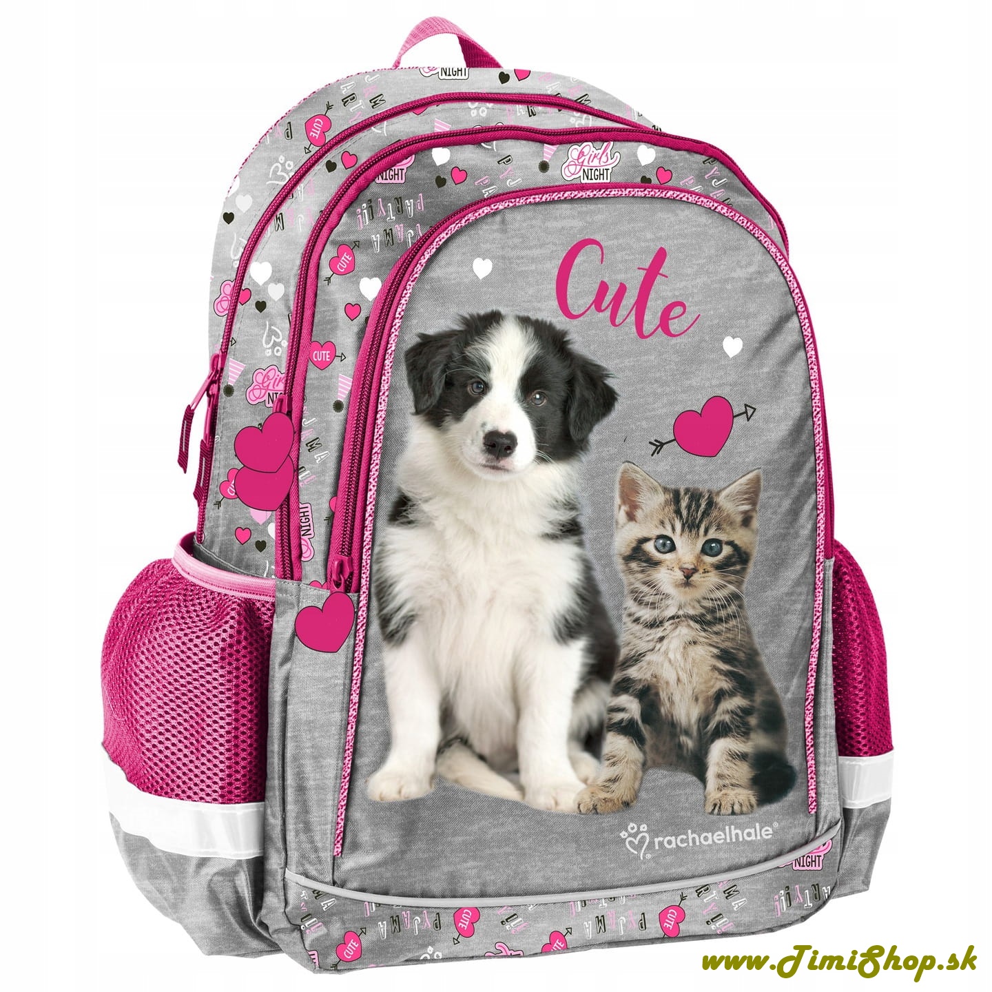 Školský batoh Pes a mačka - Siva