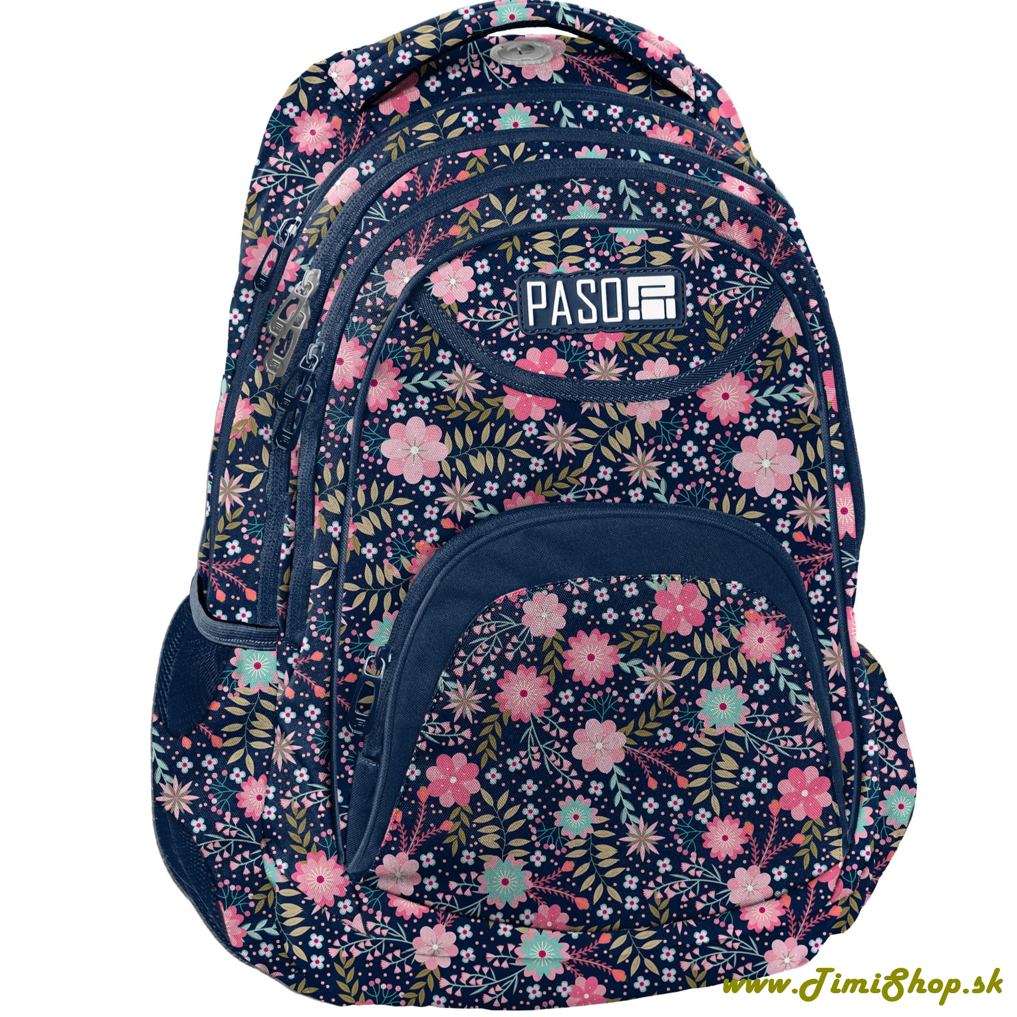 Školský batoh Kvety - Granat
