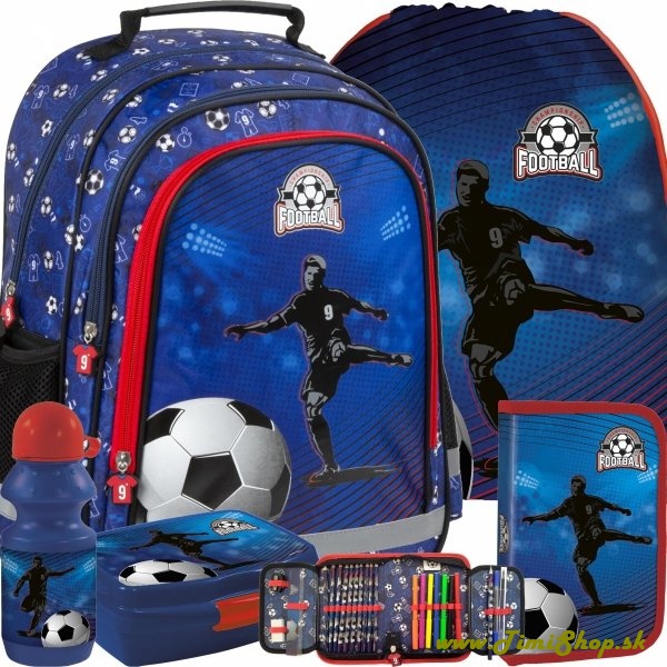 Školský batoh 5v1 Futbal - Modra