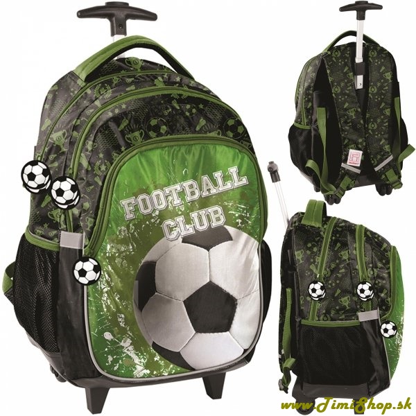 Školský batoh na kolieskach Futbal 