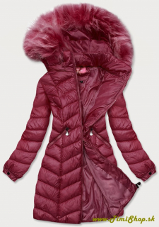 Dlhšia zimná bunda - Bordo - veľkosť: 2XL - SKLADOM
