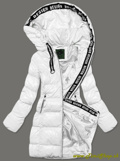 Zimná metalická bunda s 3D efektom - Biela- veľkosť: S - SKLADOM 