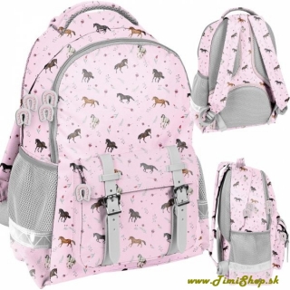 Školský batoh Koníky - Ružova