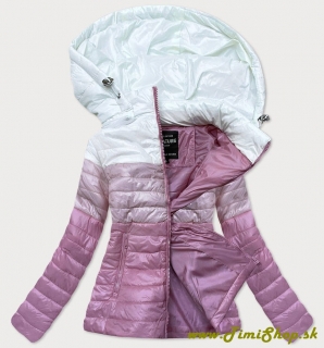 Prechodná trojfarebná bunda - Ružova-biela