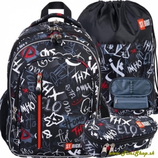 Školský batoh 3v1 Graffity - Čierna