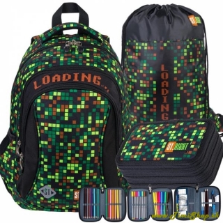 Školský batoh 3v1 Pixel - Čierna