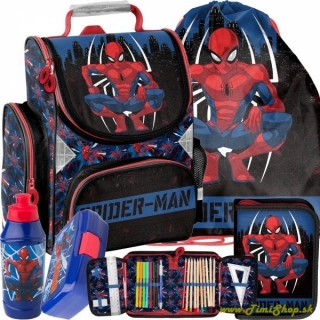 Školská taška/aktovka 5v1 Spiderman - Modra