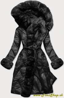 Dlhá dámska bunda - Čierna