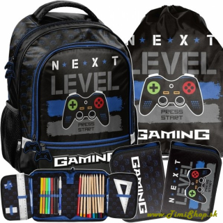 Školský batoh 3v1 Gaming Level - Čierna