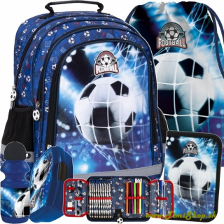 Školský batoh 5v1 Football - Modra