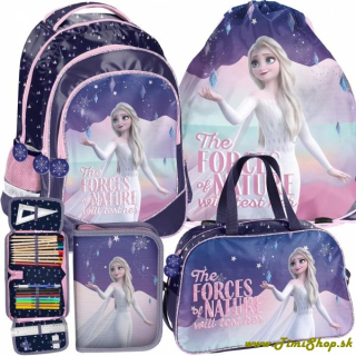 Školský batoh 4v1 Frozen - Fialova