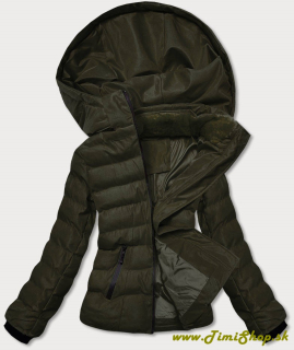 Dámska zimná bunda s kožušinkou na golieri - Khaki