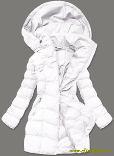 Zimná bunda s kapucňou - Biela