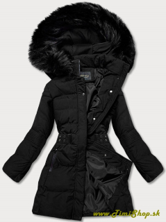 Zimná bunda s kapucňou - Čierna