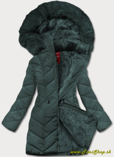 Zimná bunda s kapucňou - Zelena