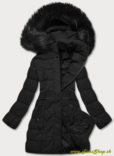 Zimná bunda s odopínateľnou kožušinou - Čierna