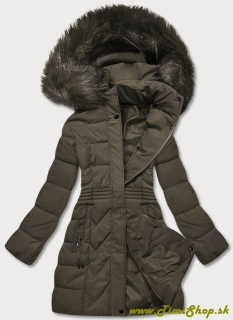 Zimná bunda s odopínateľnou kožušinou - Khaki