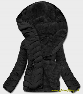 Krátka obojstranná zimná bunda - Čierna