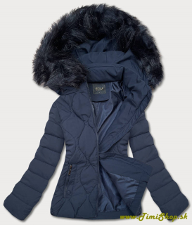 Krátka zimná bunda s ozdobným prešívaním - Granat