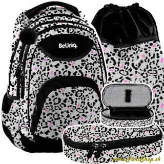 Školský batoh 3v1 Leopardí vzor - Čierna