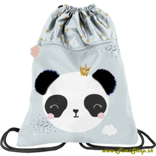 Školská taška/vrecúško Panda - Siva
