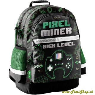 Školský batoh 3D Pixels - Čierna