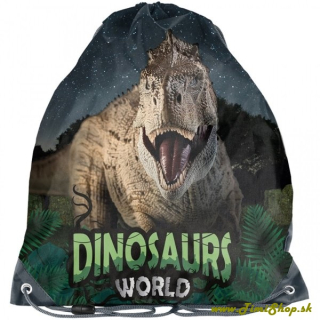 Školská taška/vrecúško Dinosaurus - Čierna
