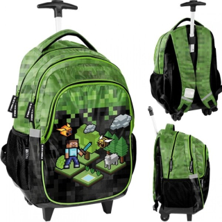 Školský batoh na kolieskach  Minecraft Pixels - Khaki