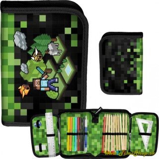 Peračník plnený Minecraft Pixels - Khaki
