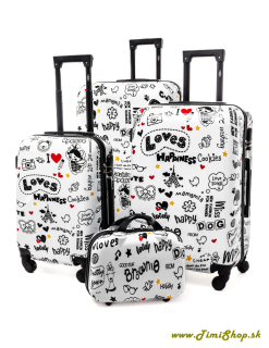 Sada cestovných kufrov 3v1 XXL XL L + kufrík - Láska