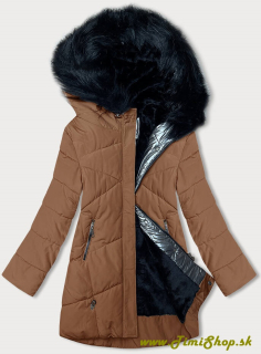 Prešívana zimná bunda - Karamel