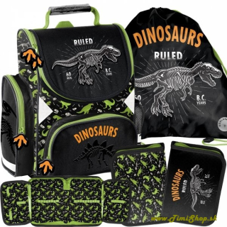 Školská taška/aktovka 3v1 Dinosaurs - Čierna