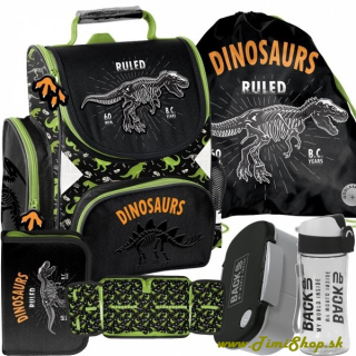 Školská taška/aktovka 5v1 Dinosaurs - Čierna