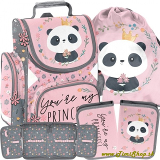 Školská taška/aktovka 3v1 Panda - Ružova