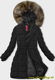 Zimná bunda s kožušinovou podšívkou - Čierna